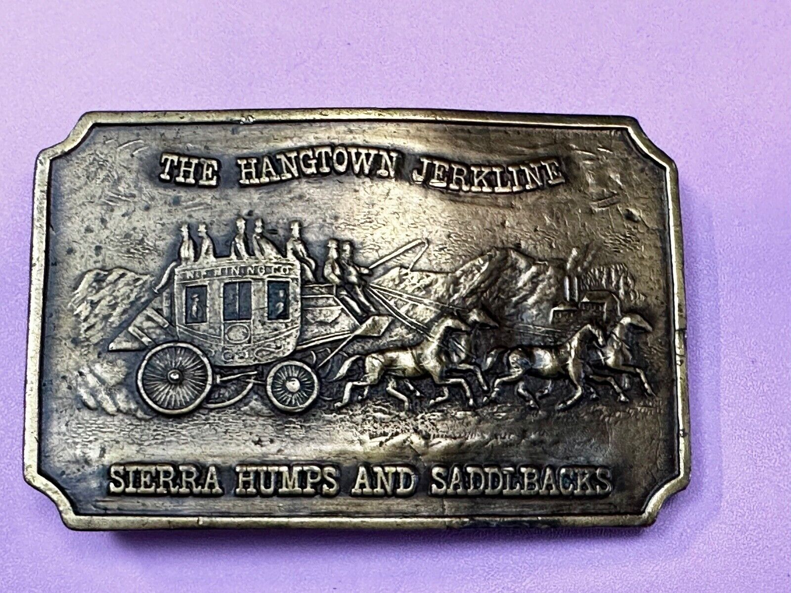 The Hangtown Jerkline Sierra Humps and Saddleback Vintage Bergamot Belt Buckle