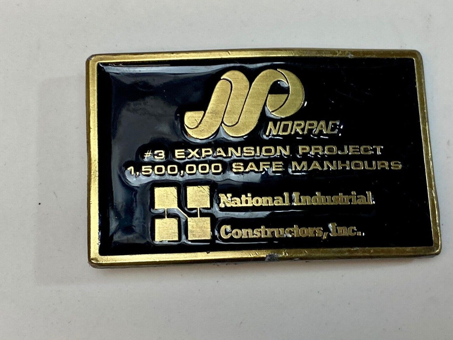 VINTAGE 1970s Norpac  NATIONAL INDUSTRIAL CONSTRUCTOR'S, INC. BUCKLE
