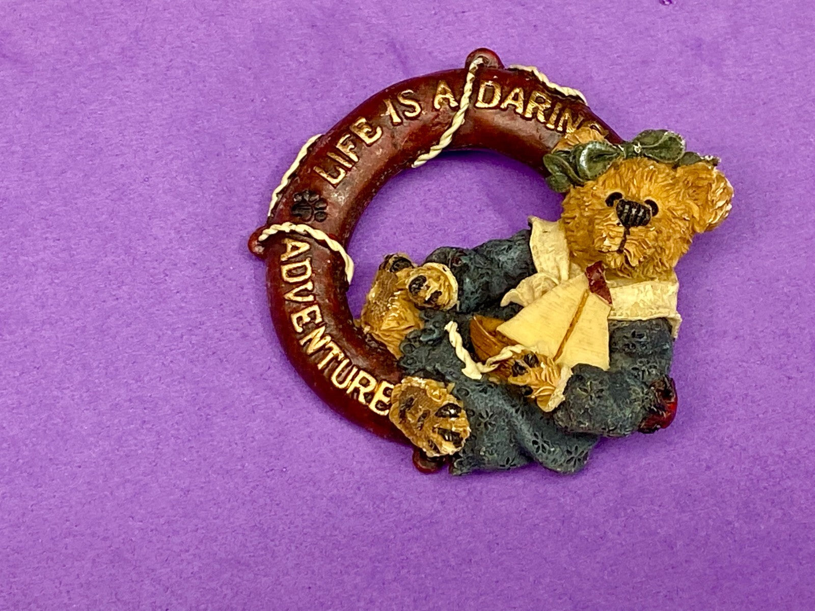 Adorable Teddy Bear Life is a Daring Adventure Brooch Pin