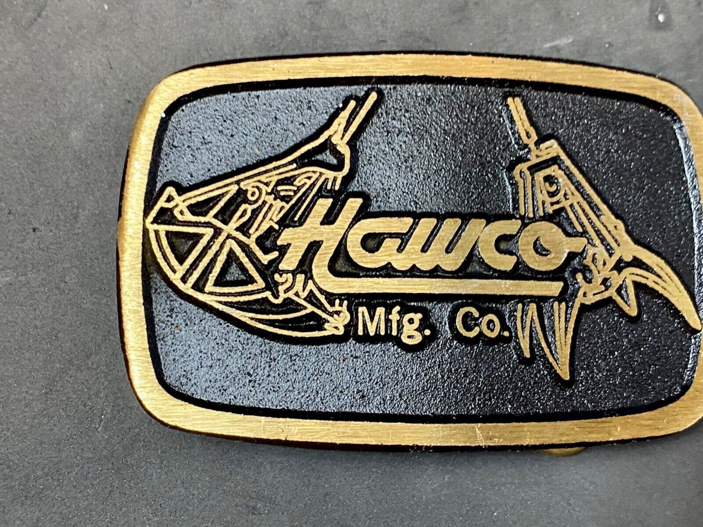 Vintage HAWCO MFG Co solid brass Dynabuckle belt buckle