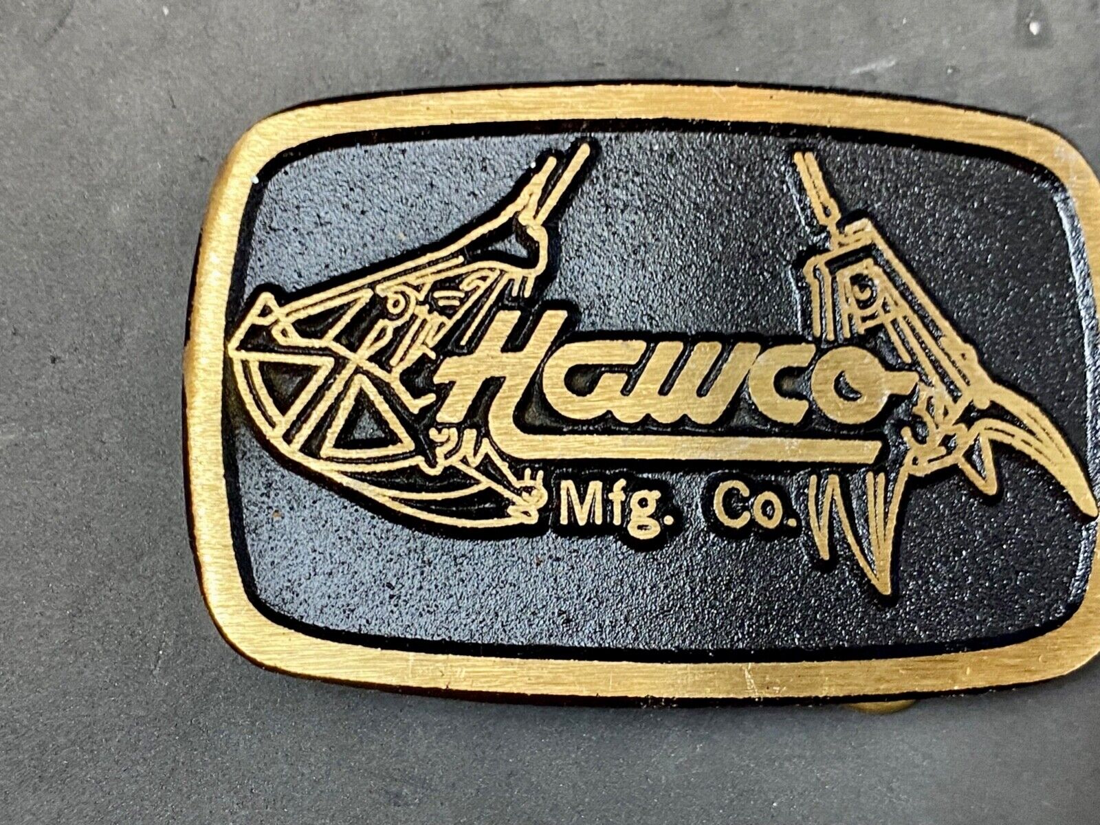 Vintage HAWCO MFG Co solid brass Dynabuckle belt buckle