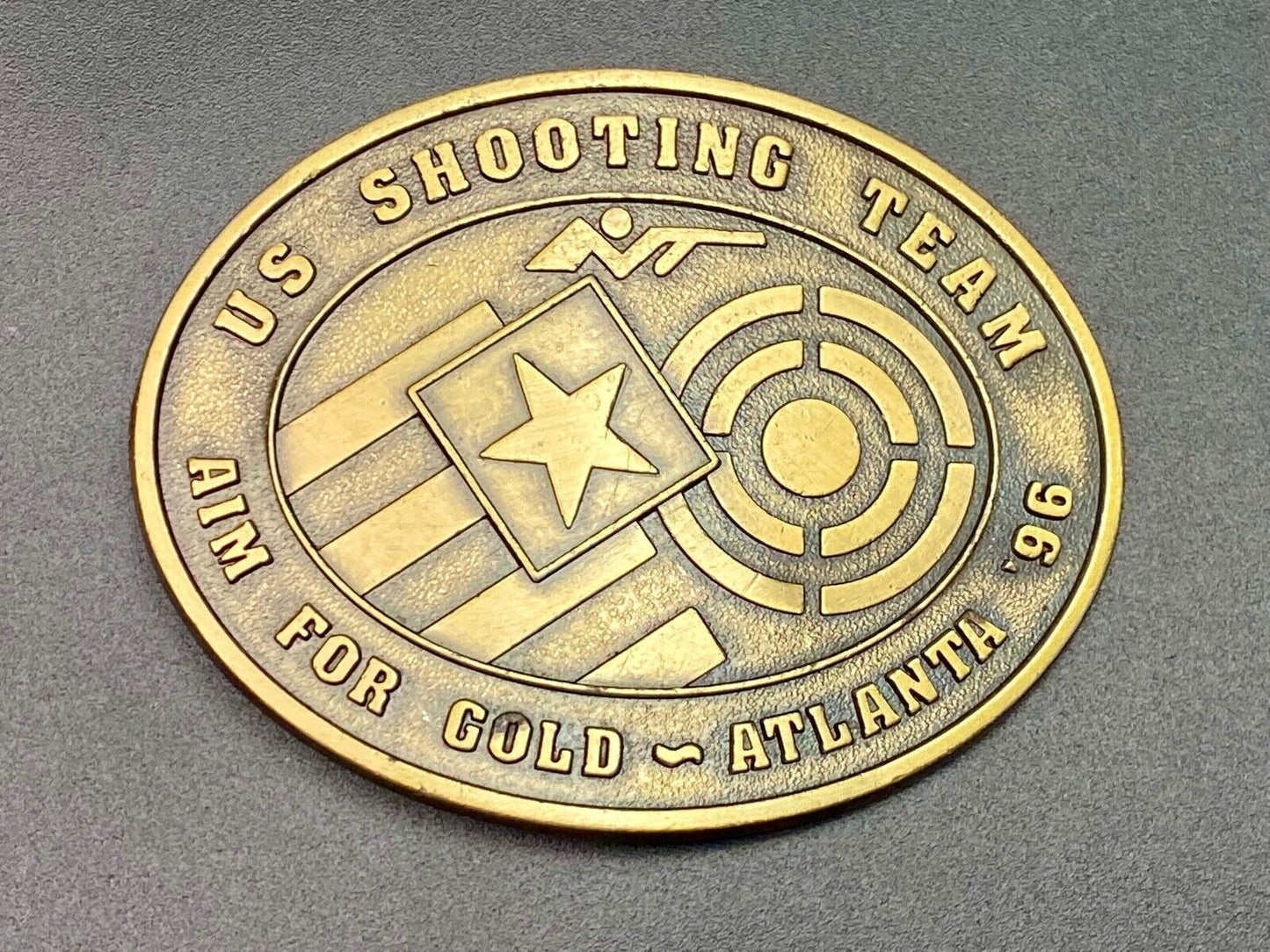 Usa 1996 Olympic Shooting Team - For Aim For Gold In Atlanta Belt Buckle 