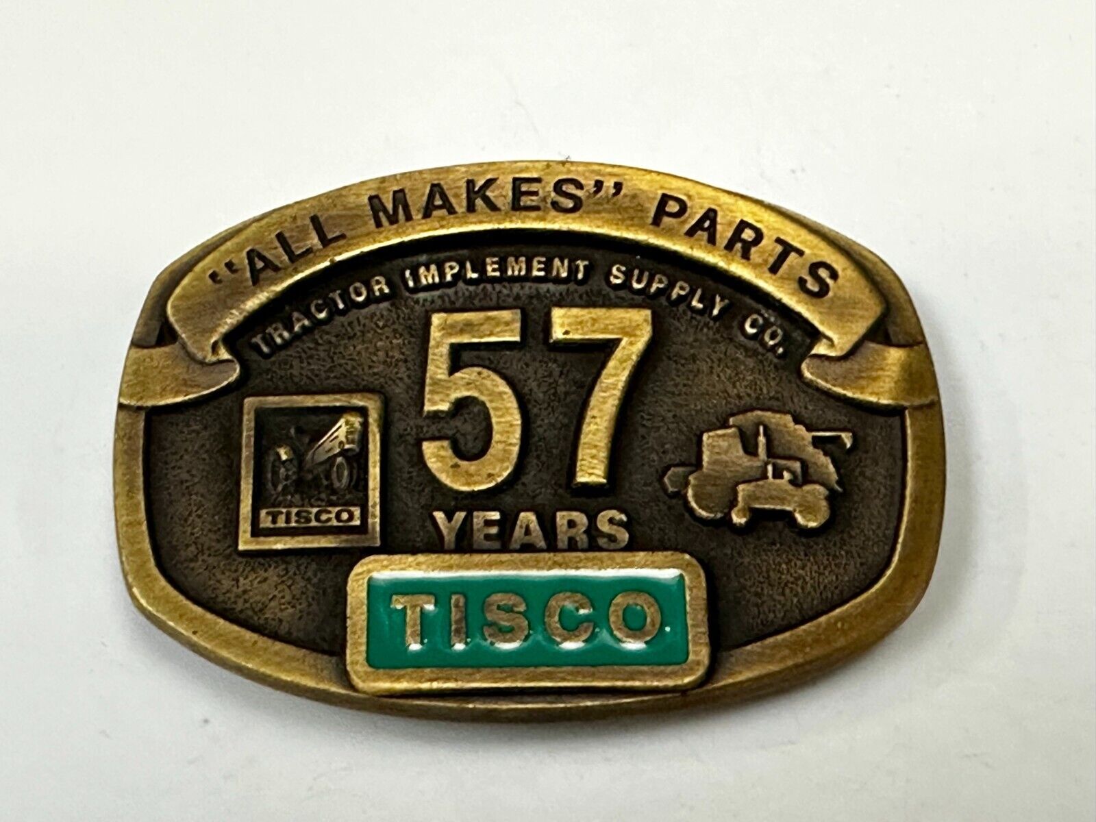 57 Years TISCO Tractor Implement Supply company NOS Belt Buckle by Speccast