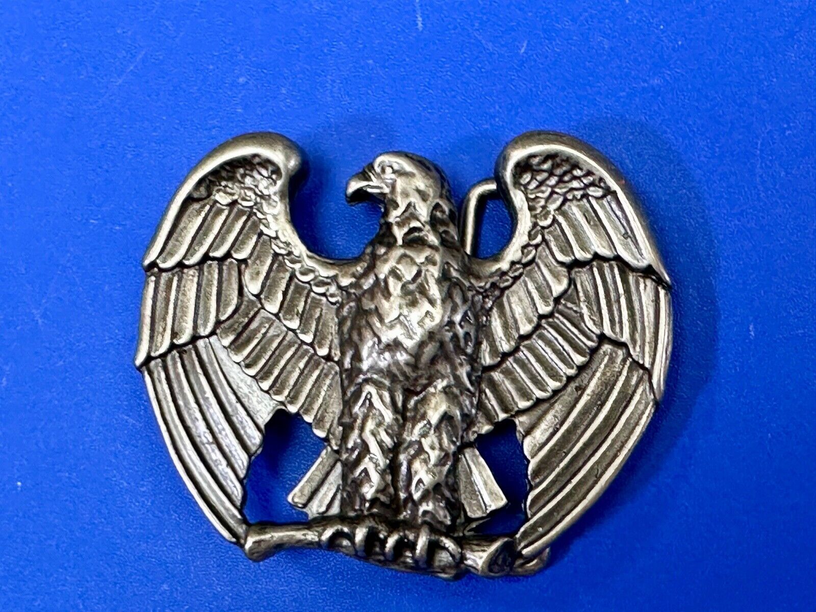 1970s CUT-OUT **BALD EAGLE ON BRANCH** PEWTERTONE PATRIOTIC BELT BUCKLE