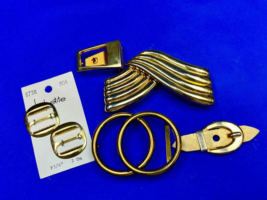 Vintage Lot Of Gold Tone Belt Buckle