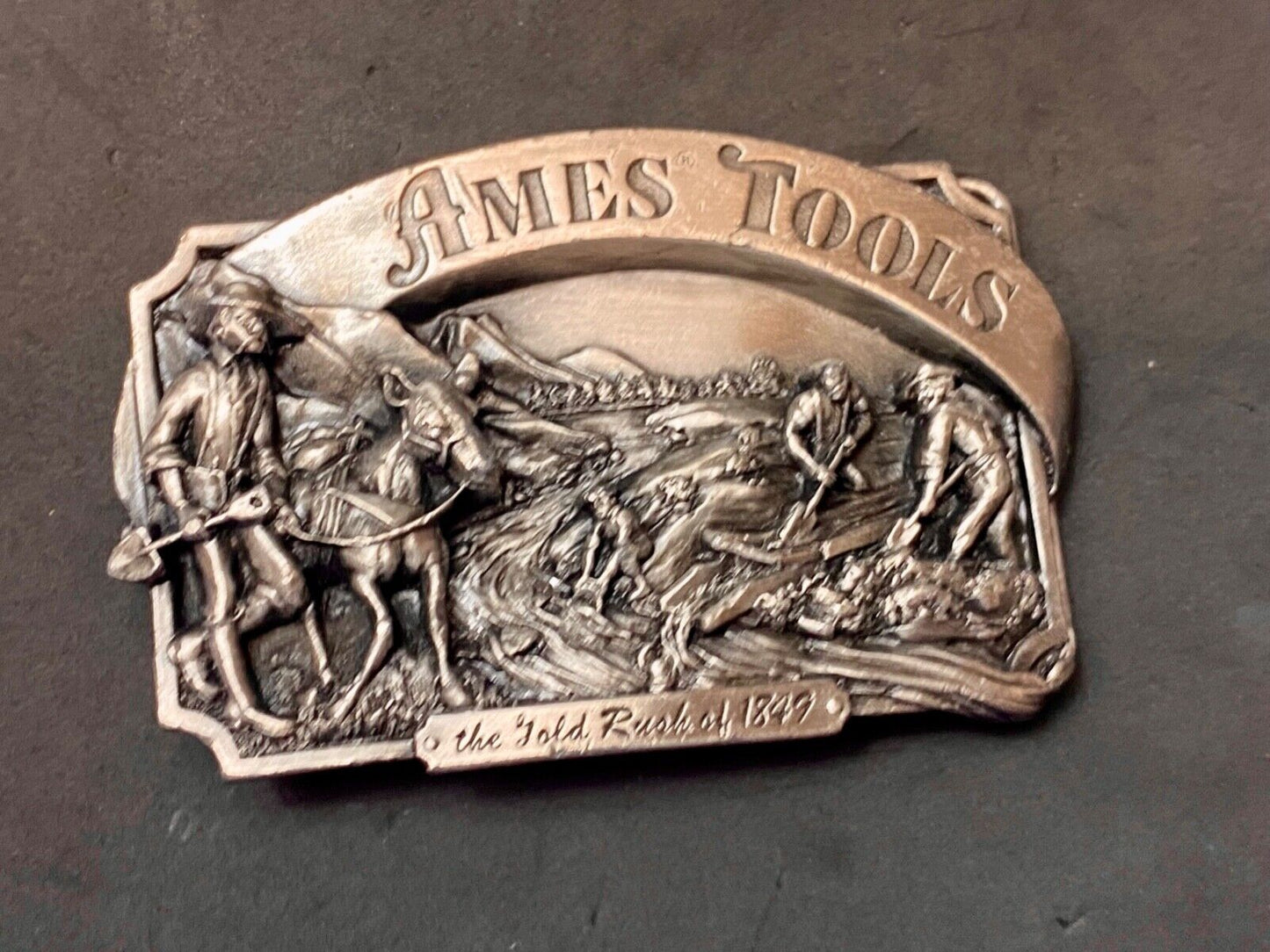 Ames Tools The gold rush of 1849 Vintage 1985 Siskiyou belt buckle