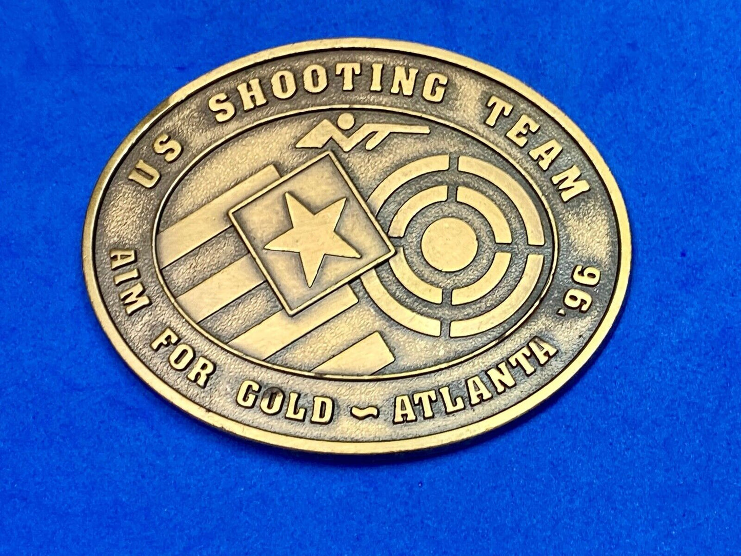 Usa 1996 Olympic Shooting Team - For Aim For Gold In Atlanta Belt Buckle 