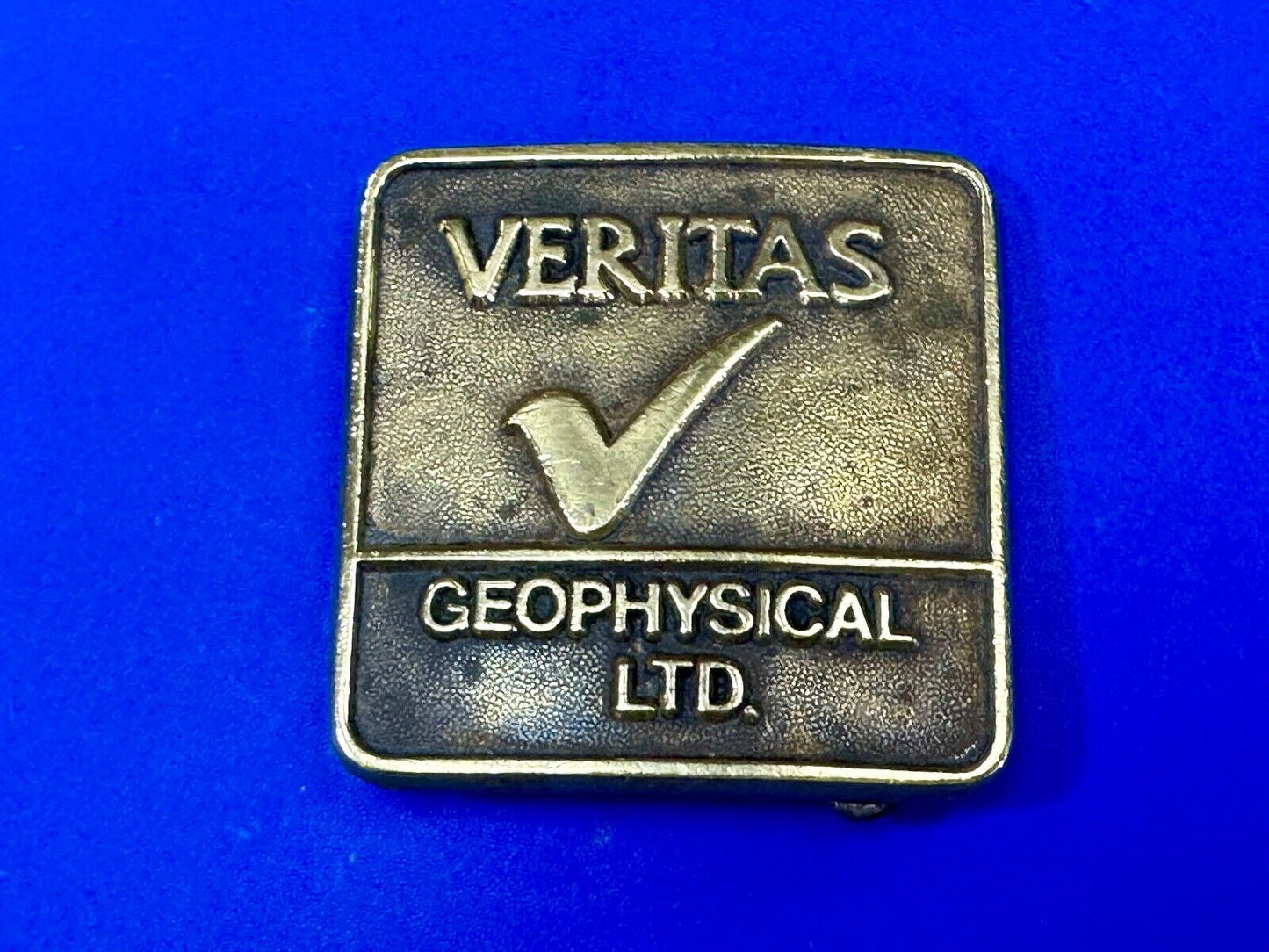 Veritas Geophysical Ltd CGG Alberta Canada vintage adverting belt buckle