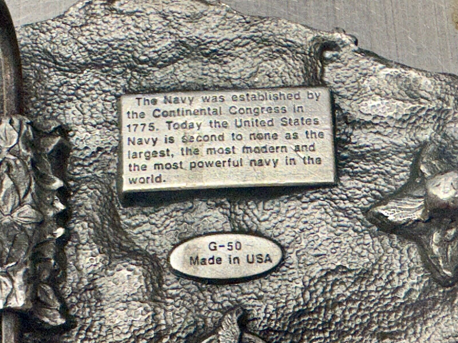 United States Navy USA Continental Congress Vintage 1987 Belt Buckle by Siskiyou