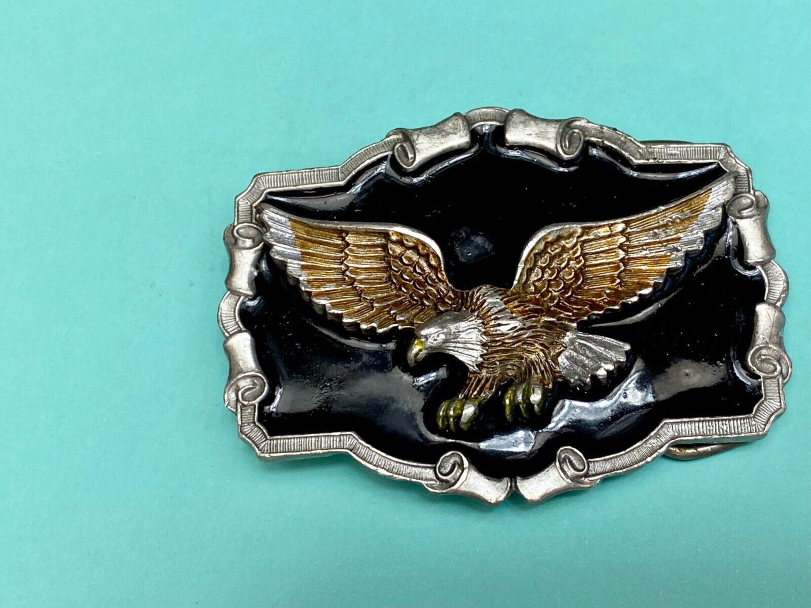 The Majestic Patriotic Eagle, Flying Hunting - Western Framed 1983 belt buckle