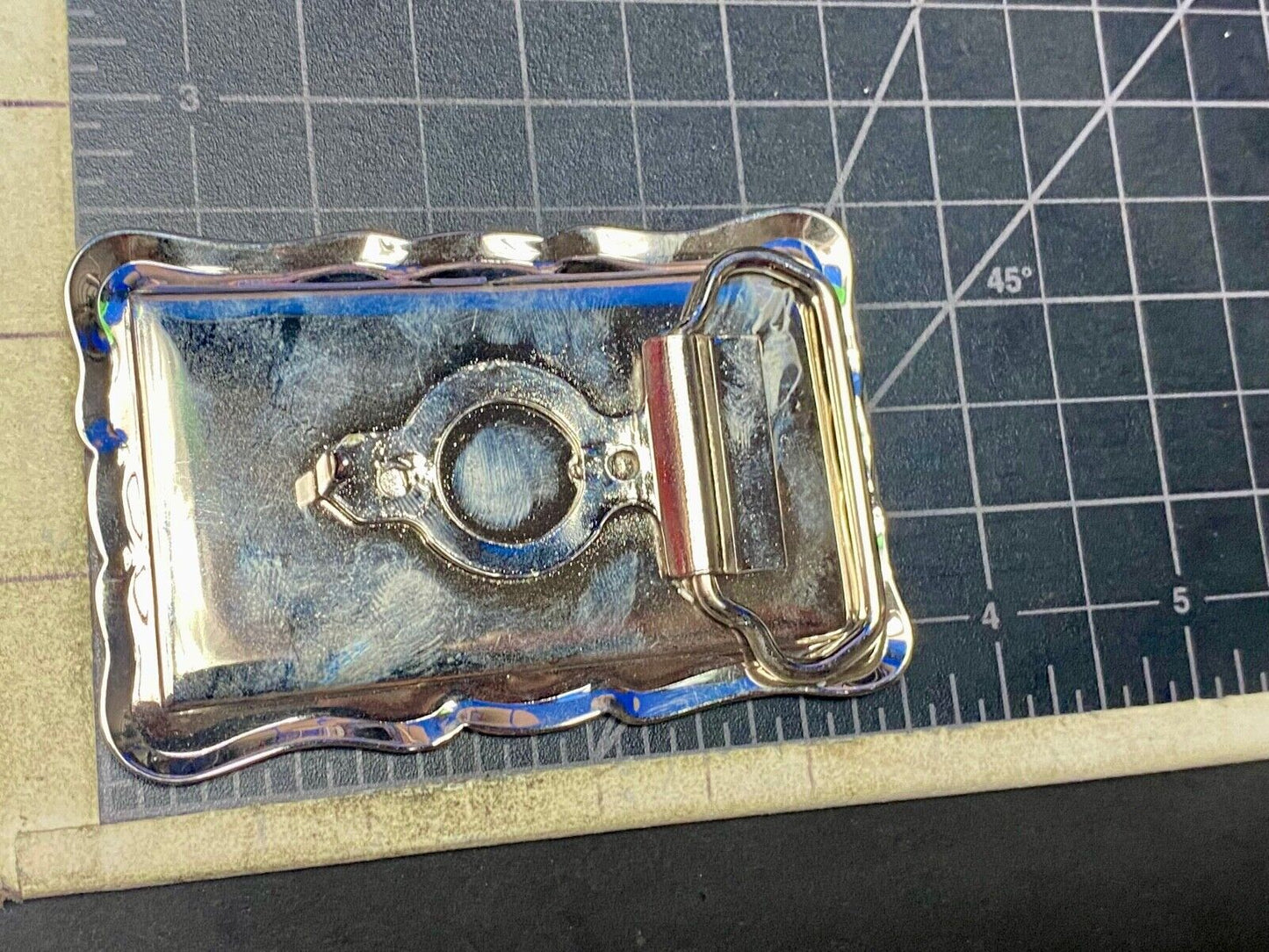 Vintage Etched Star Western Burst Pattern /  Swirl Belt Buckle 