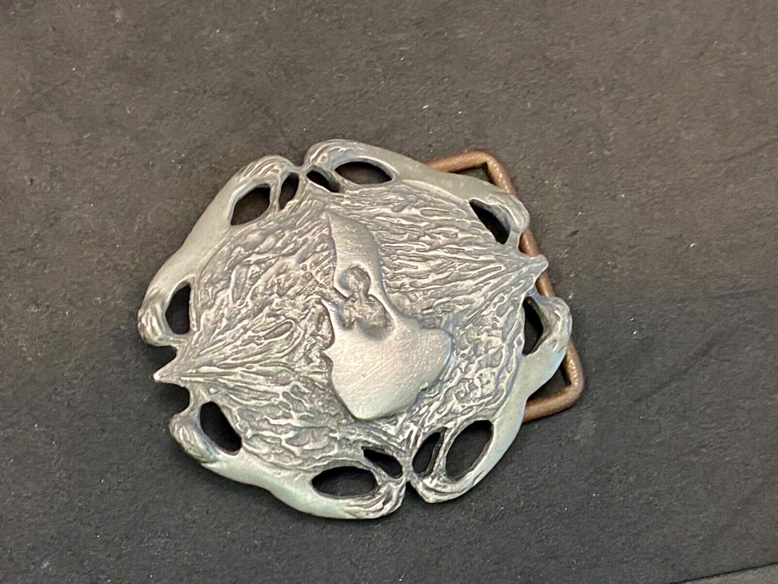 Abstract Duck, Birds Cowboys?   Unique Pewter Belt Buckle By Ojb 1999