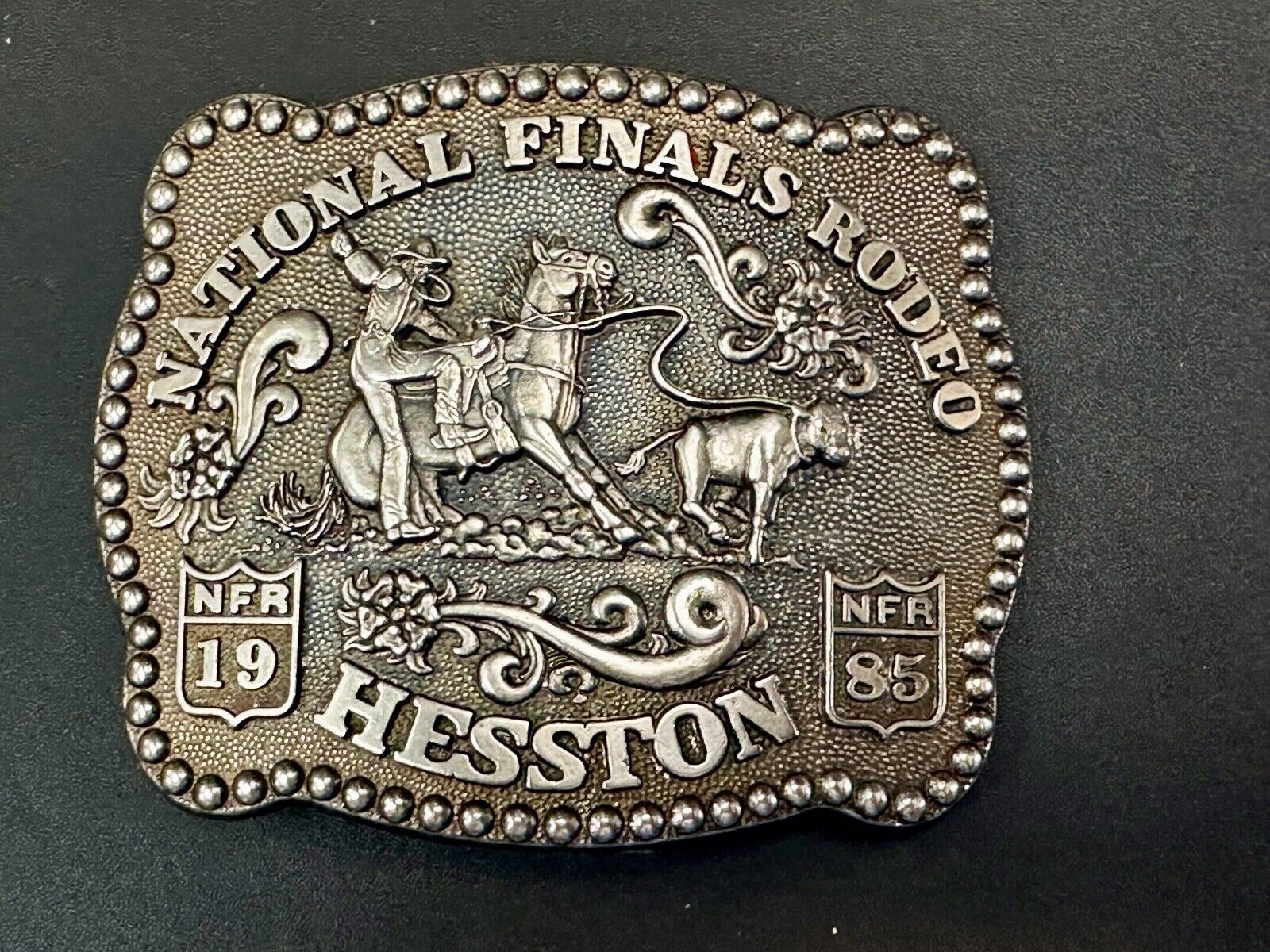 1985 Hesston National Finals Rodeo NFR Limited Edition Collectors Belt Buckle