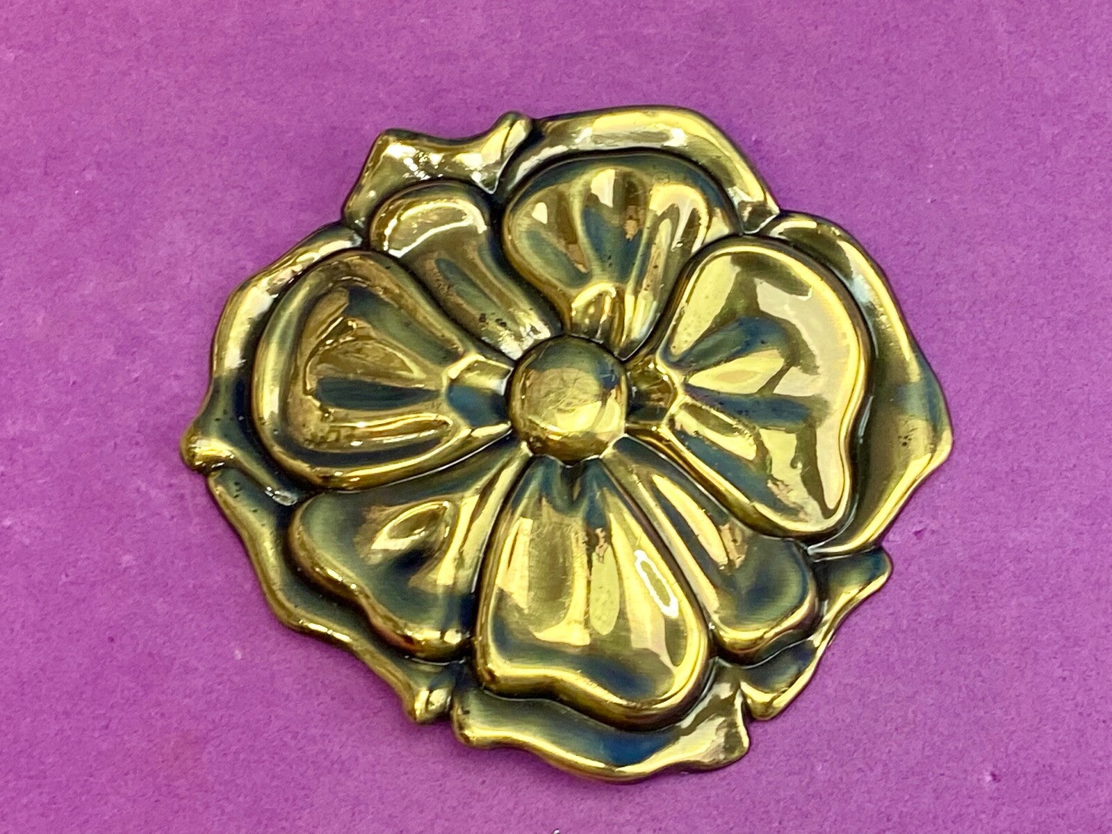 Vintage Charmant of Beverly Hills, CA figural flower belt buckle scarf clip 