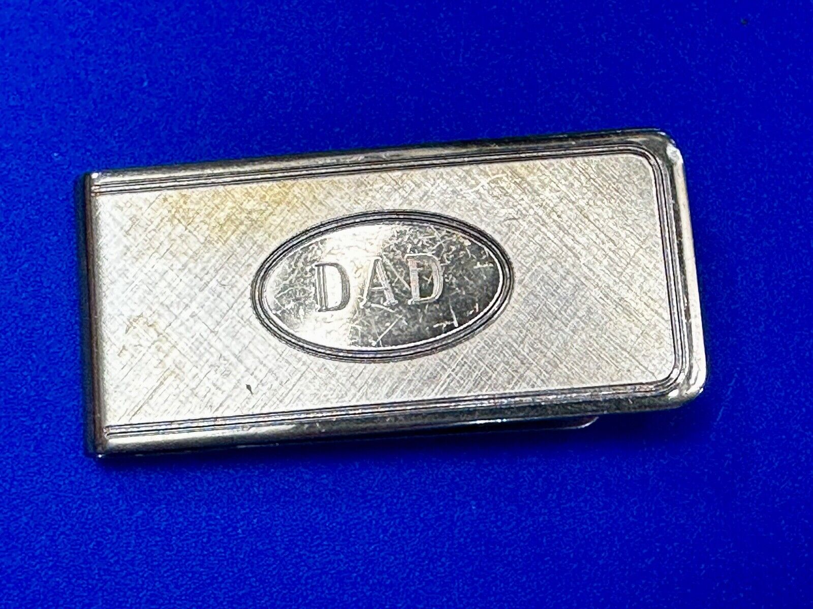 Vintage Gold Tone Money Clip Bill Holder Engraved DAD - Perfect Fathers Gift!