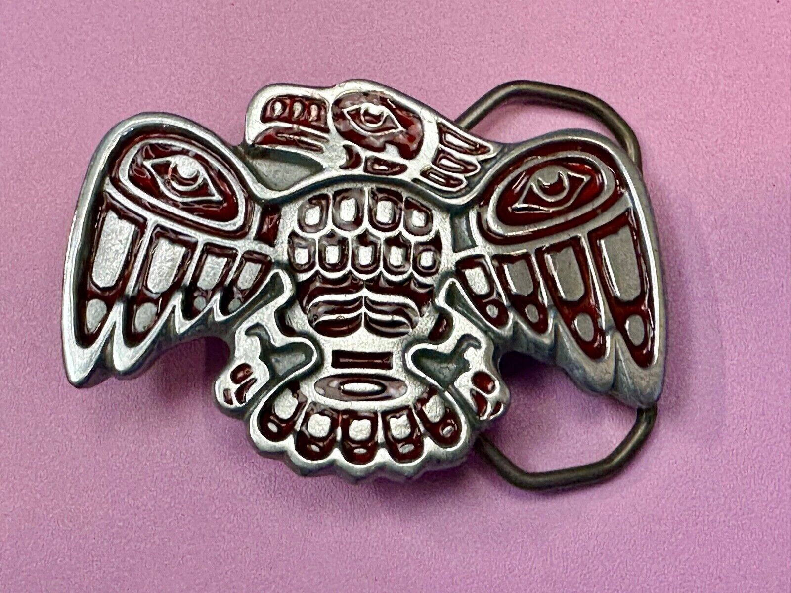 Thunderbird Hippie Tribal PNW Haida Native American Vintage Belt Buckle