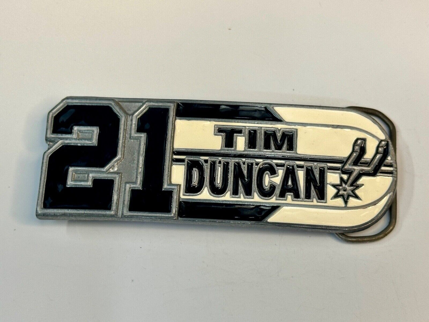 #21 Tim Duncan Texas NBA SAN ANTONIO SPURS Great American Products Belt Buckle