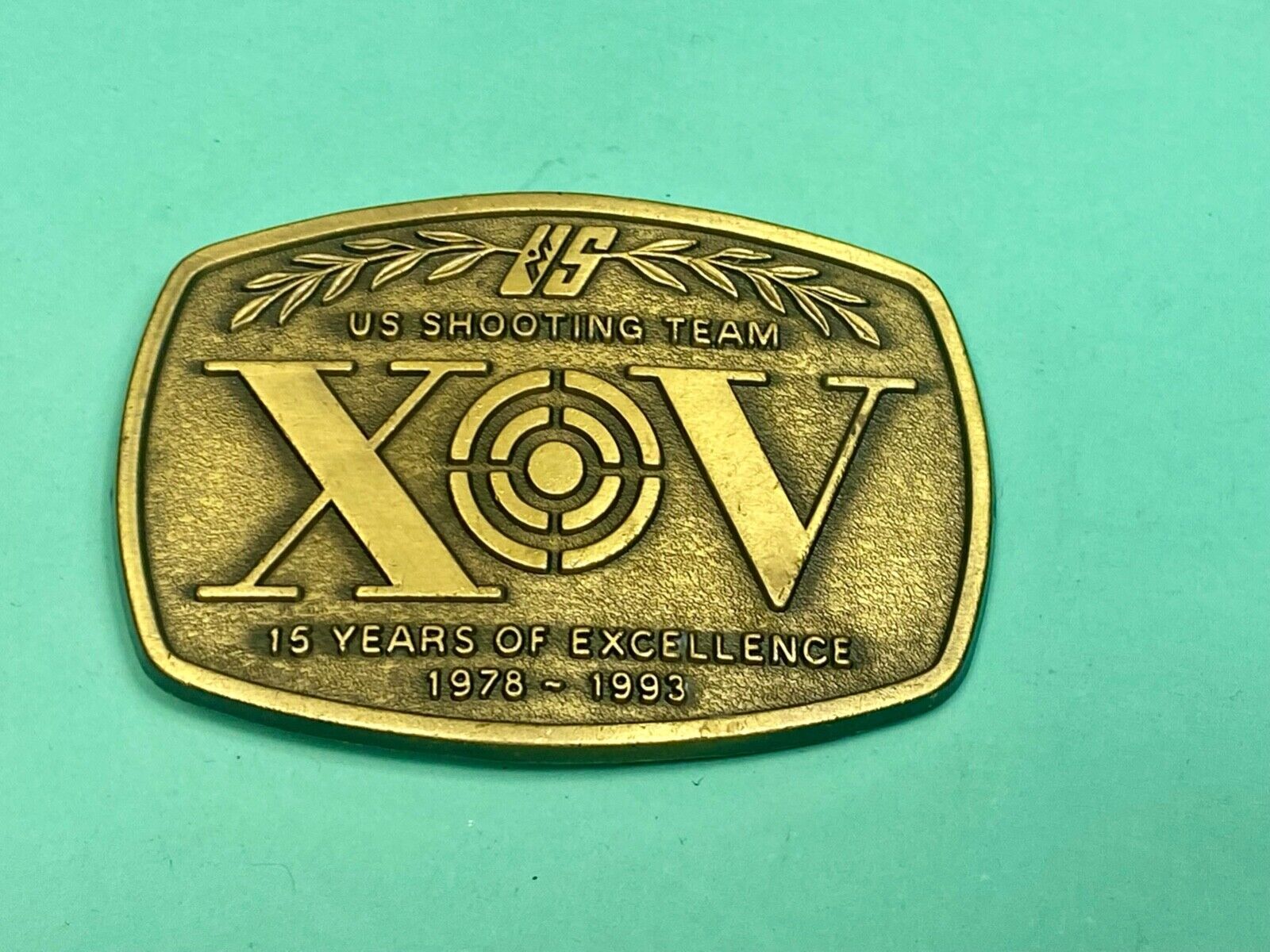 1978-1993 Vintage 15 Years of Excellence US Shooting Team Belt Buckle