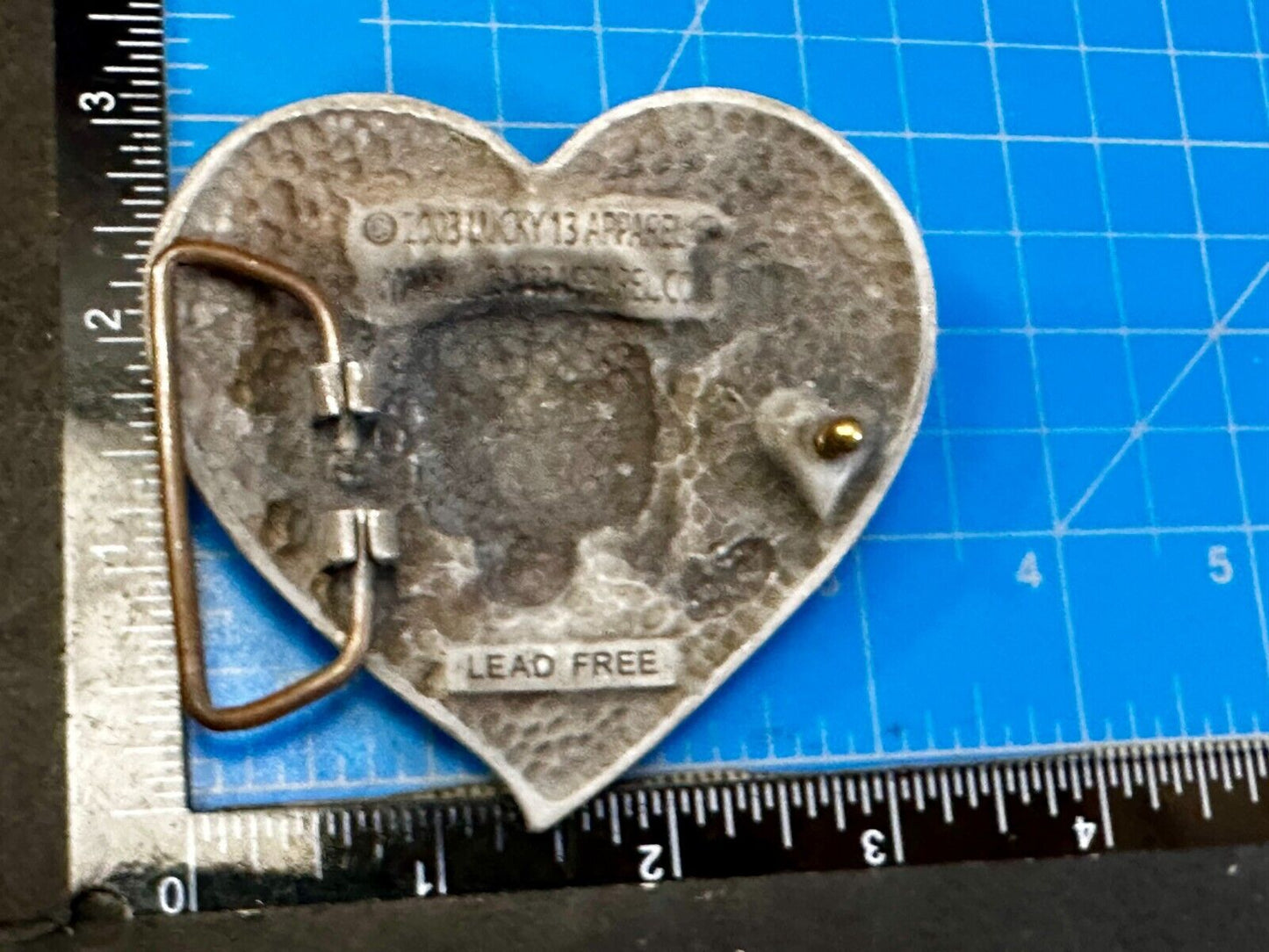 3D Heart Shaped Skull with Bow Cross Bone Ladies Belt Buckle Lucky 13 Apparel