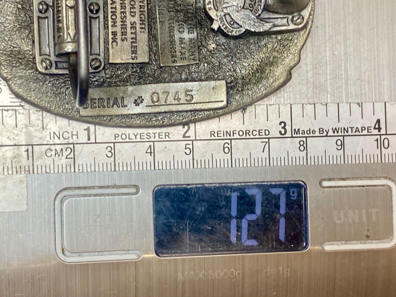 Americas largest Steam show  Midwest Old Settlers and Threshers Assn belt buckle