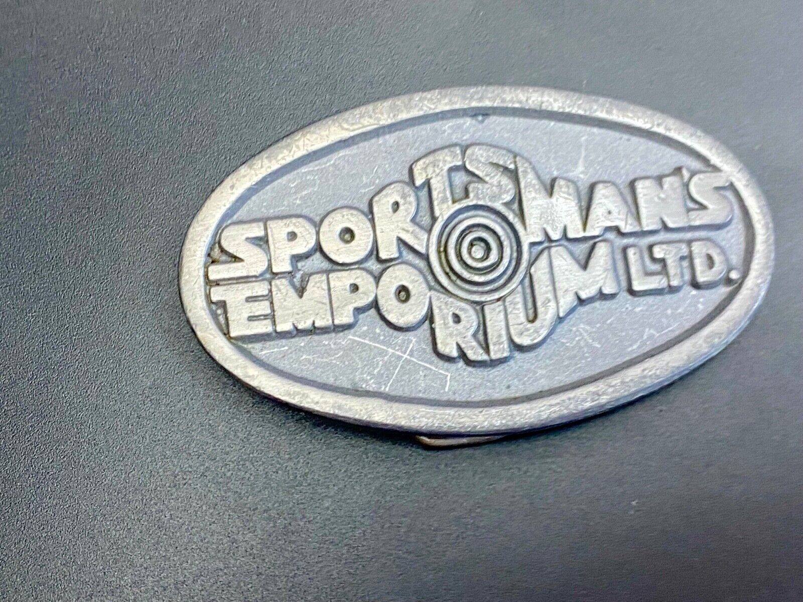 Vintage 70'S Sportsman's Emporium Ltd Advertisement Company Promo Belt Buckle