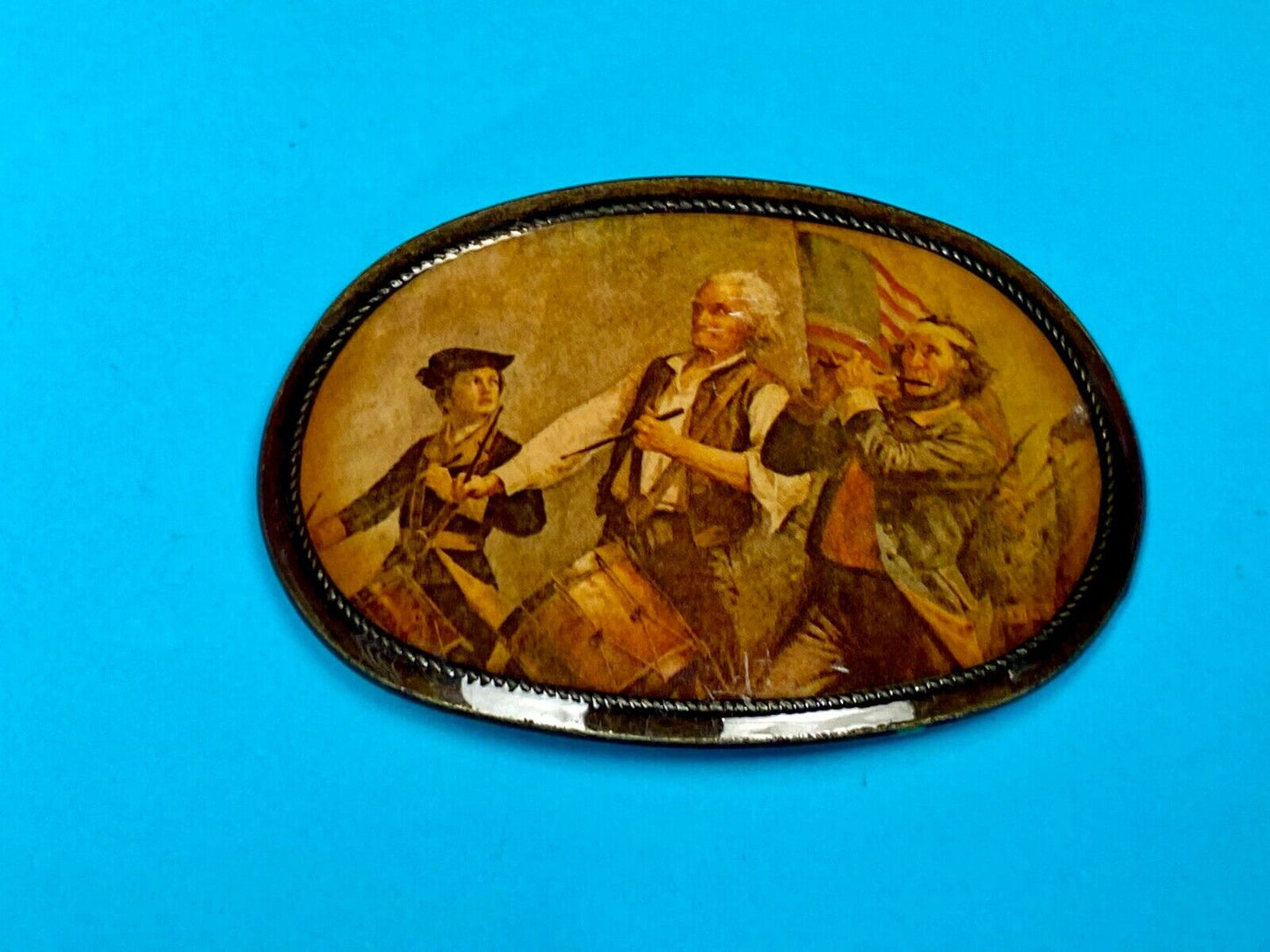 Patriotic USA  Picture Belt Buckle -  Band Marching Into Battle!
