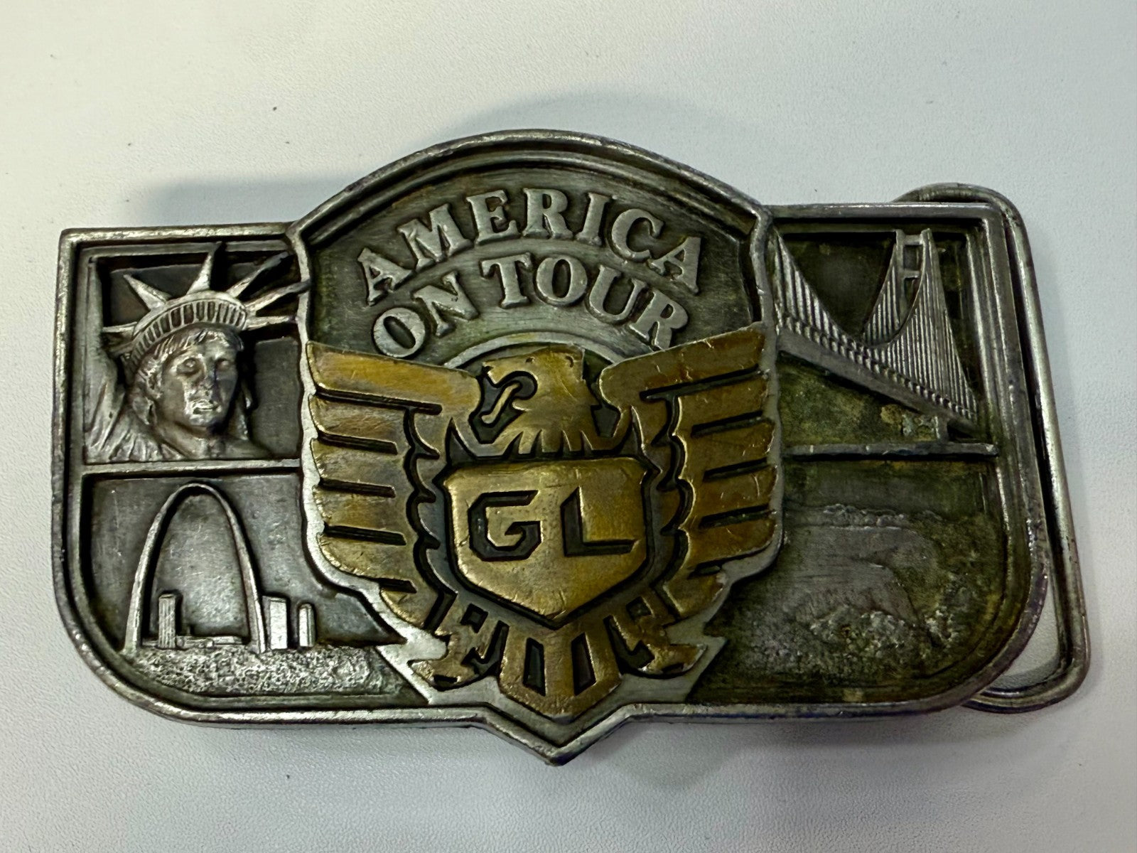 America on Tour Honda Motor Company Gold Wing Statue of Liberty Belt Buckle