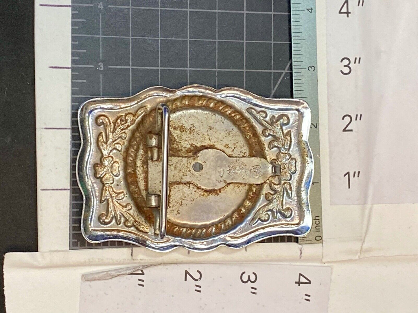 United States of America Eagle Scroll Seal belt buckle  - Artisan makers mark! 