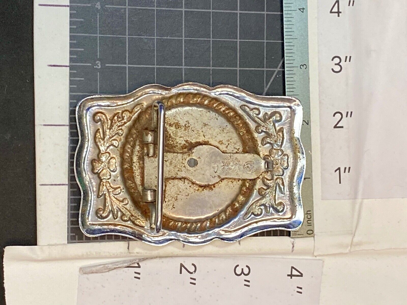 United States of America Eagle Scroll Seal belt buckle  - Artisan makers mark! 