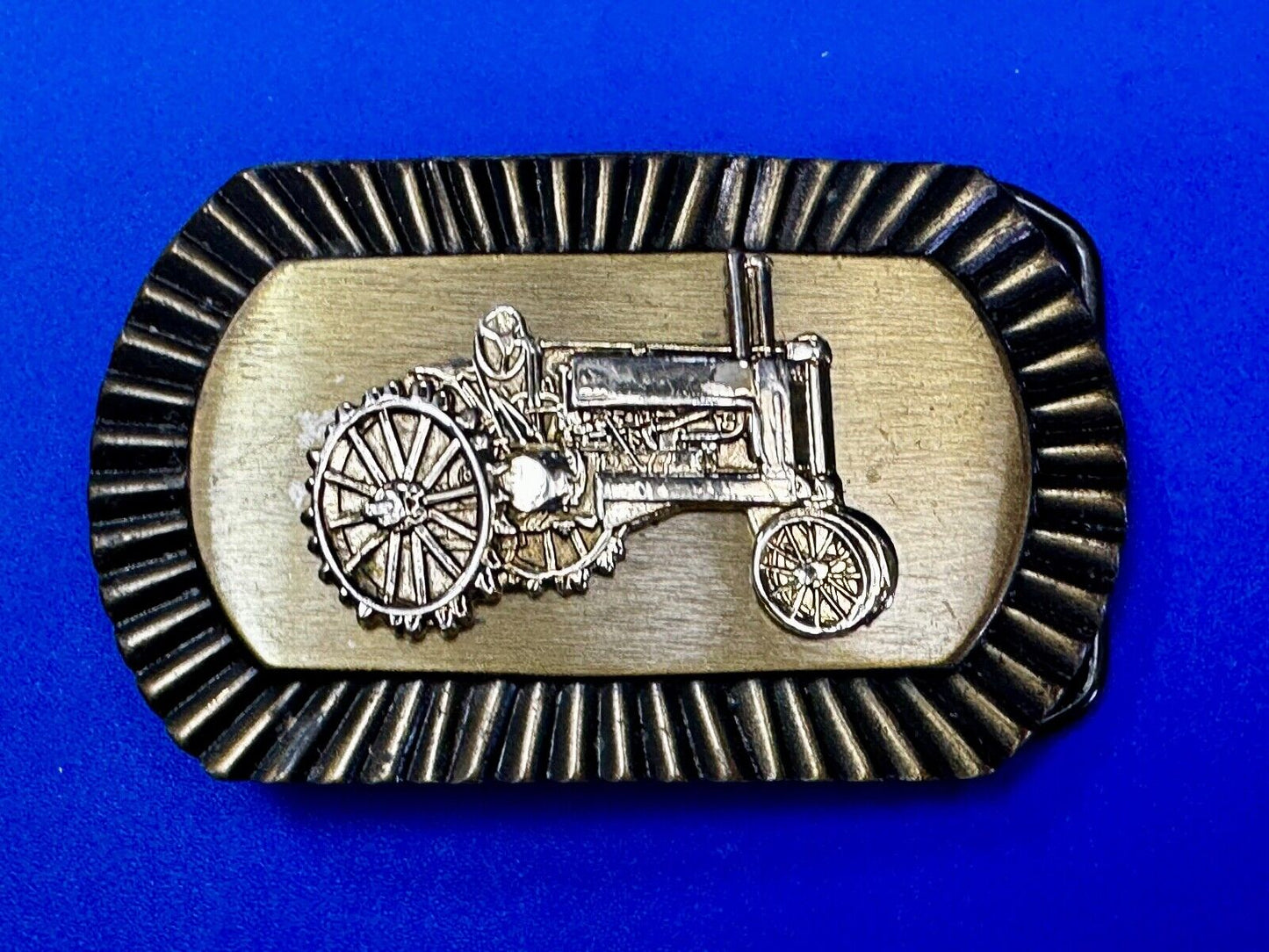 Vintage Farm Tractor Logo Retro Vibe Old Time Belt Buckle