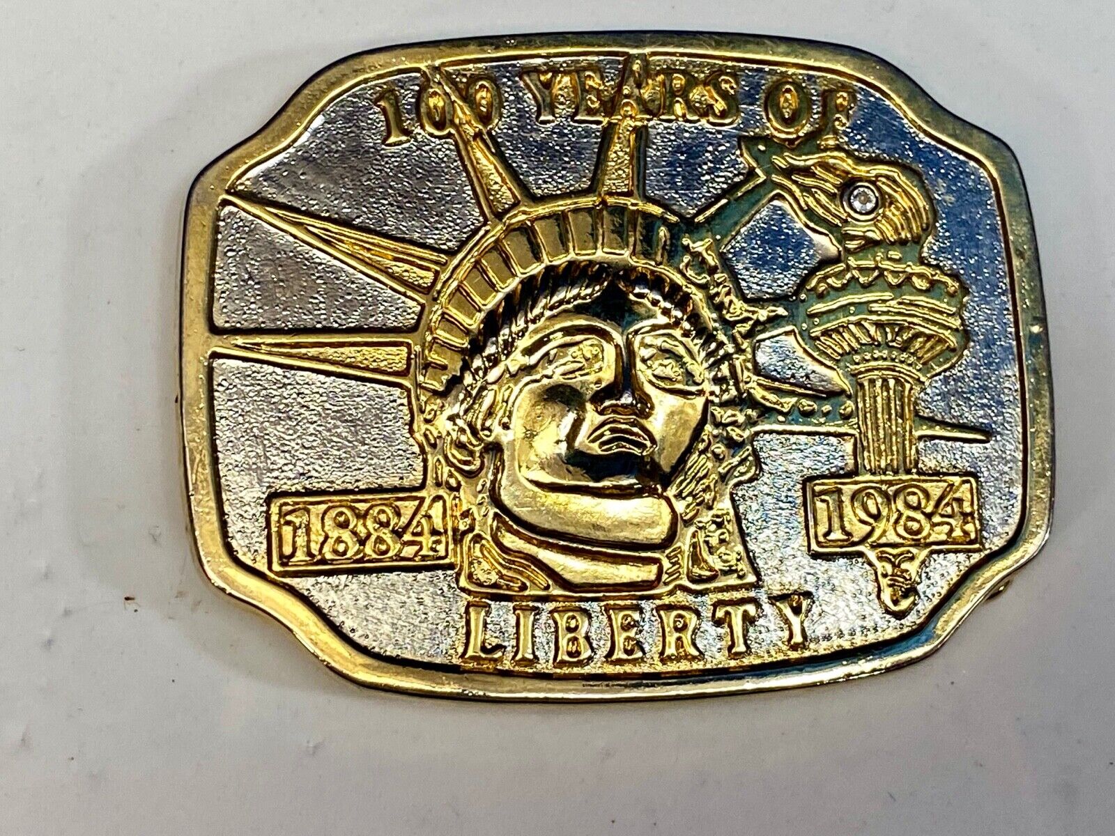 100 Year Celebration - Statue Of Lady Liberty Usa New York Belt Buckle