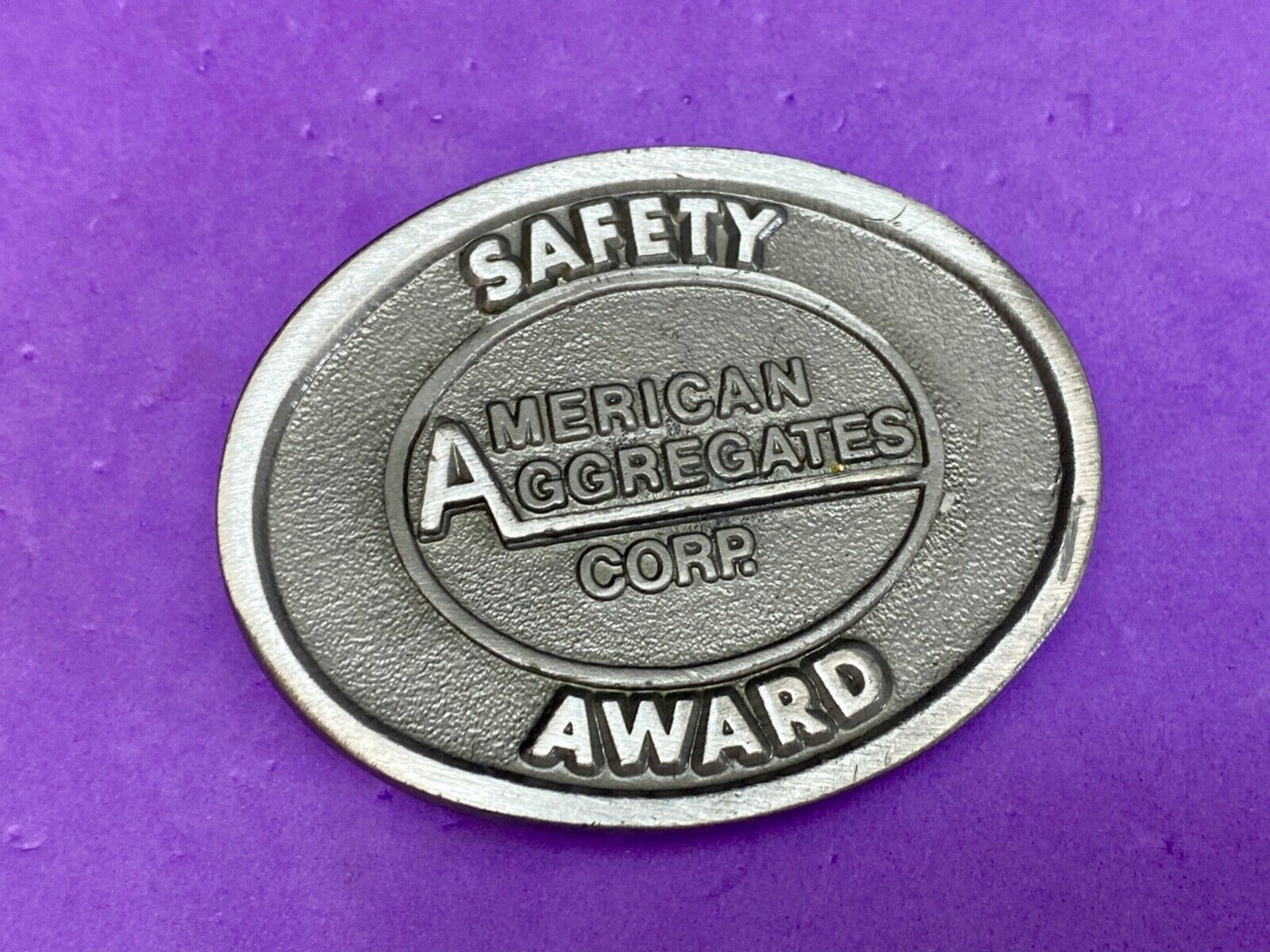 American Aggregates Vintage Safety award belt buckle by Hit-Line USA