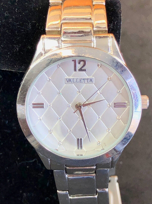 Valletta Modern Silver Tone Women's Dress Watch - Fresh Battery 