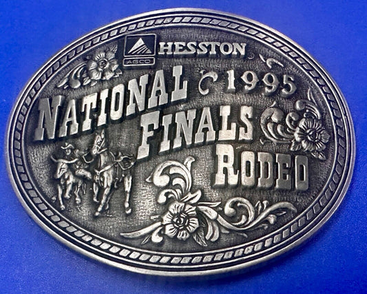 1995 ADM Hesston NFR National Finals Rodeo Cowboys Western Belt Buckle