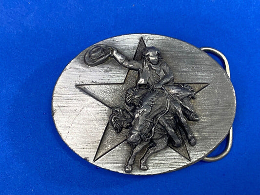 Vintage 1990'S Rodeo Star -  P-66 Cowboy Western Belt Buckle By Bergamot