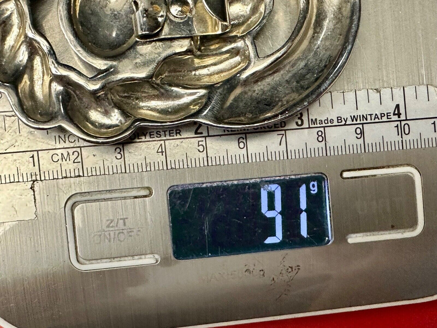 Abstract Infinity Loop Hippie Boho Silver Tone Vintage Belt Scarf Slide Buckle