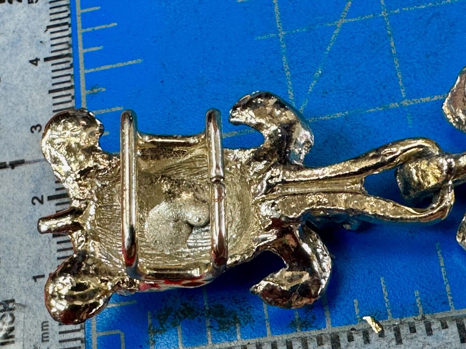 Two piece Turtles - gold tone interconnecting vintage Ocean Sea belt buckle