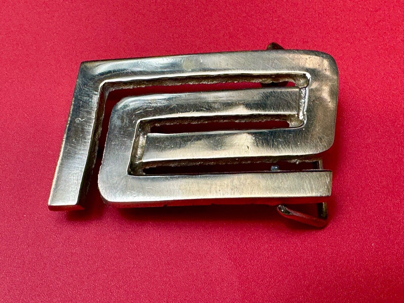 Abstract Design R Company Emblem? Vintage  Solid Brass Belt Buckle
