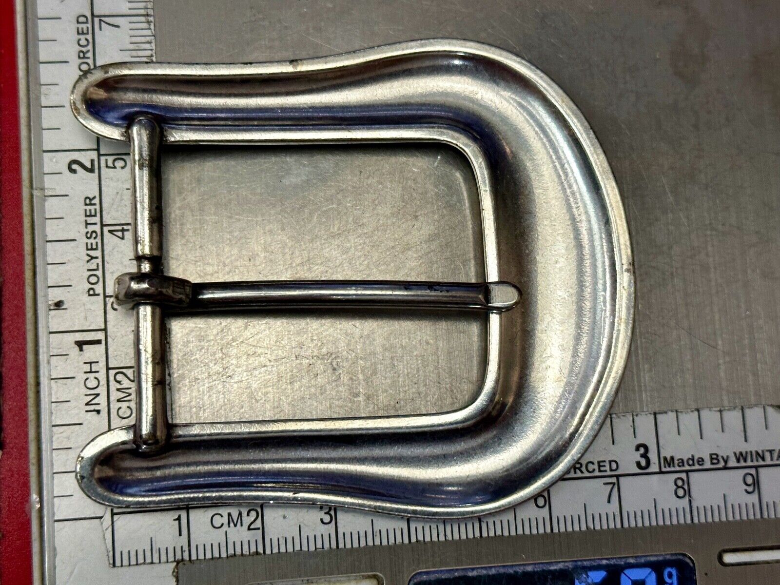 3" wide silver tone Cowgirls ranger style Belt Buckle with Rhinestone Accents