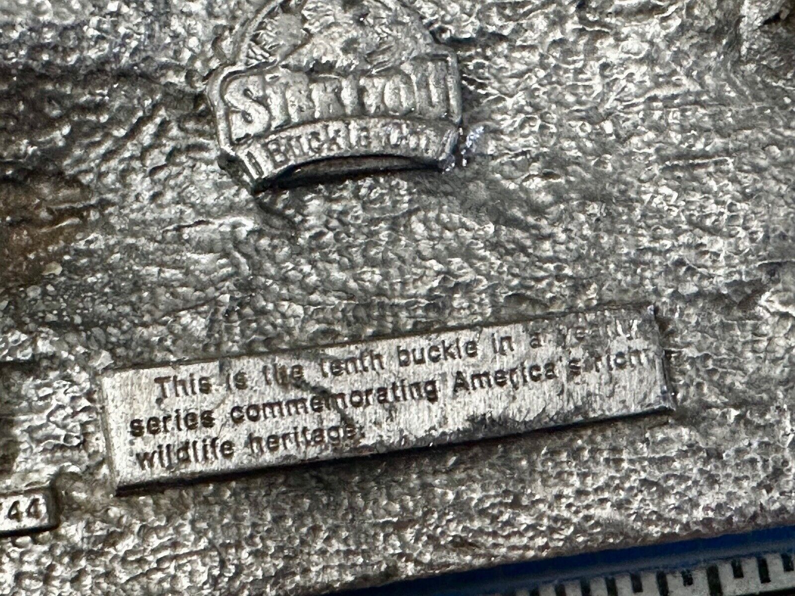 Alaska Wildlife Vintage 1991 Commemorative Pewter Belt Buckle
