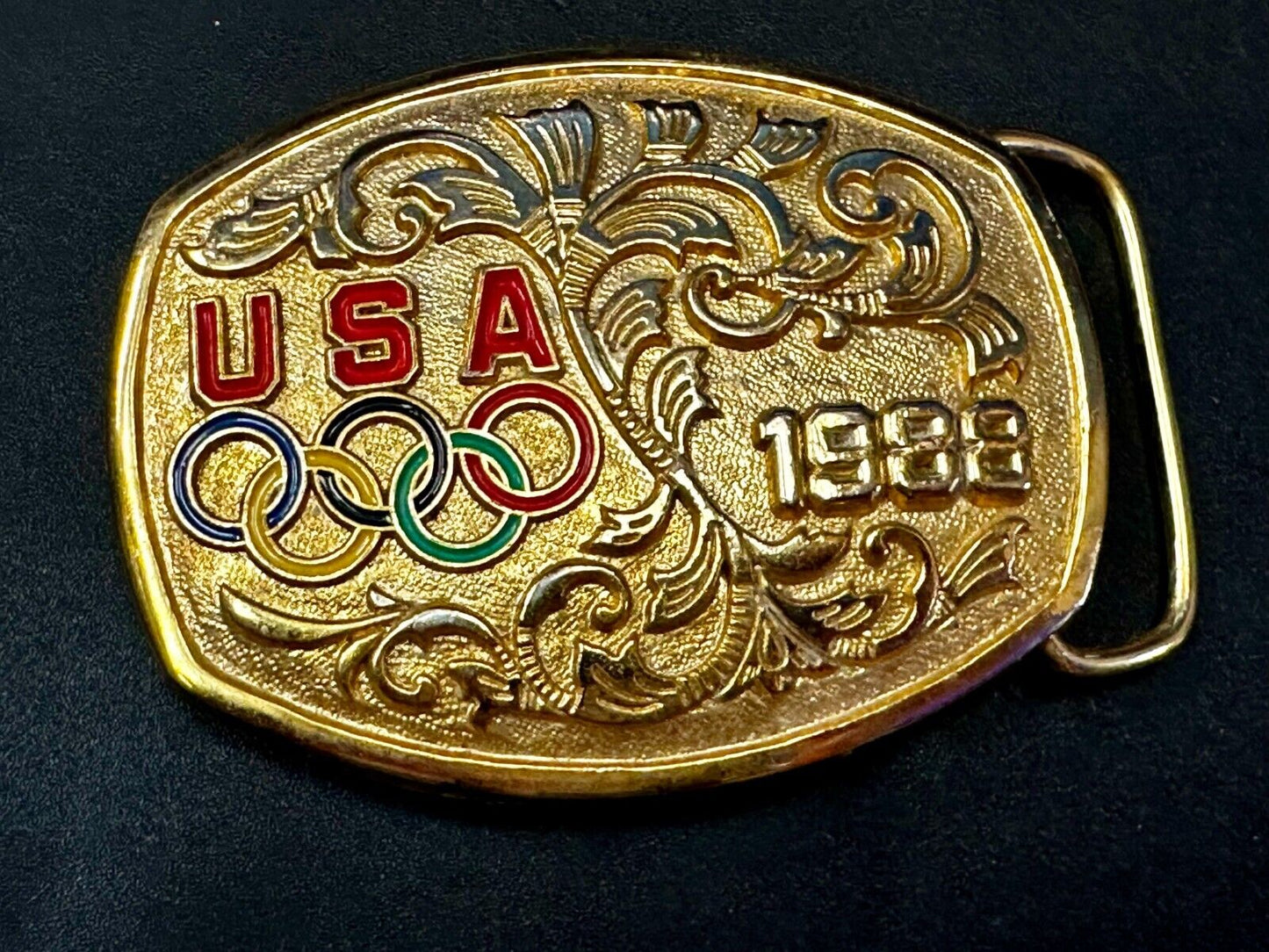 USA 1988 Olympic Games Commemorative Vintage Belt Buckle
