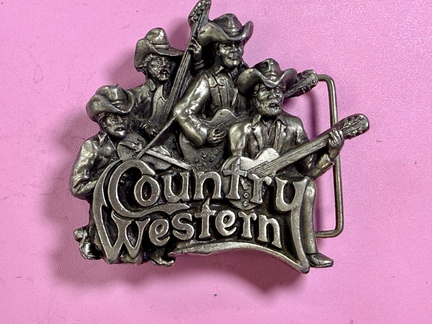 American Country Western Music Musician Vintage 1980 Bergamot Belt Buckle