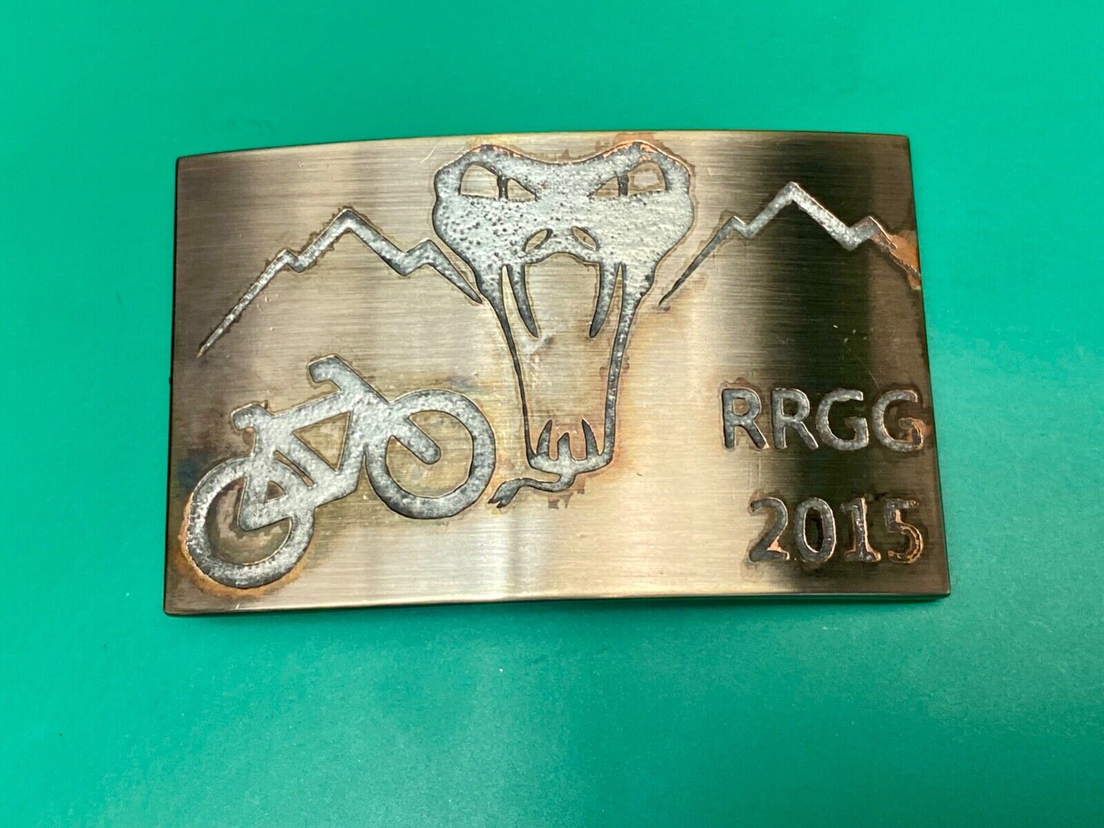 Used 2015 RRGG Mountain BMX Bike Belt Buckle Viper Logo Event Trail Ride Race