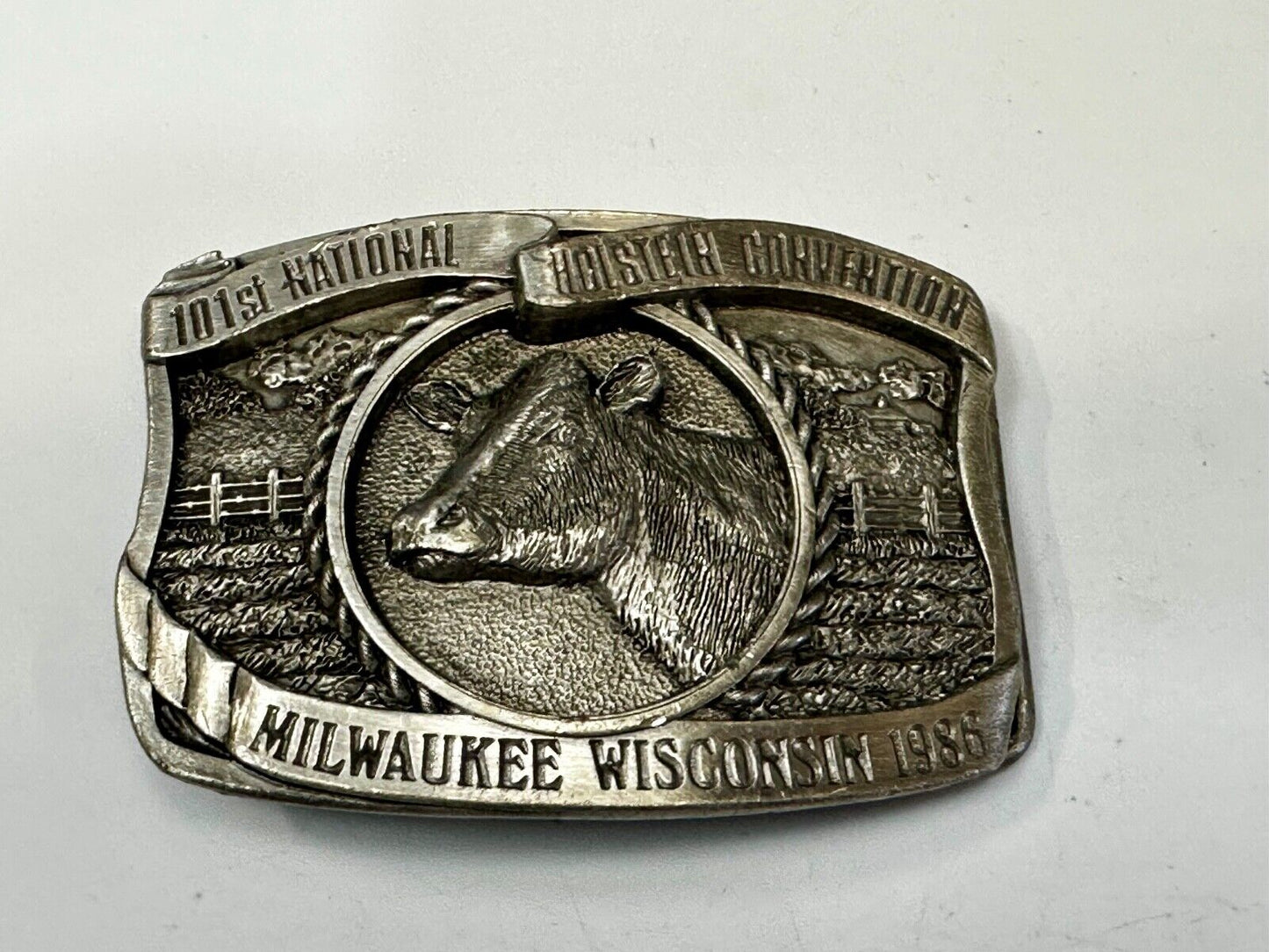 101st Holstein Convention The Dairy Shrine Milwaukee Wisconsin 1986 Belt Buckle