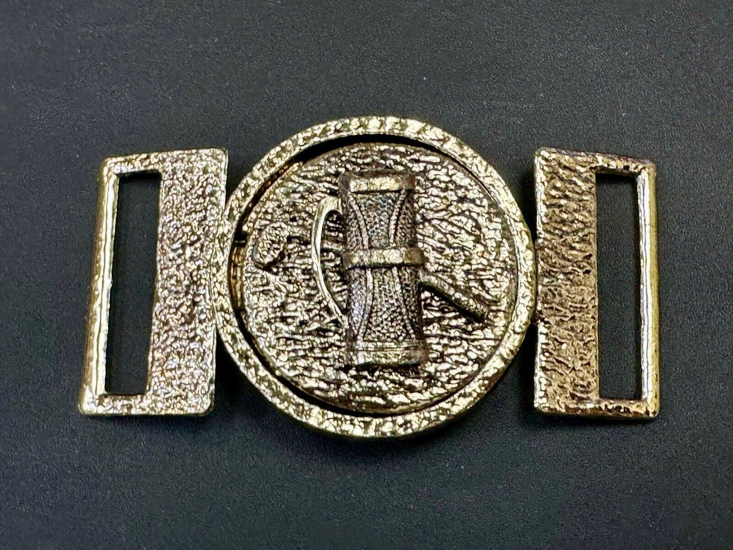two piece interconnecting gold color belt buckle