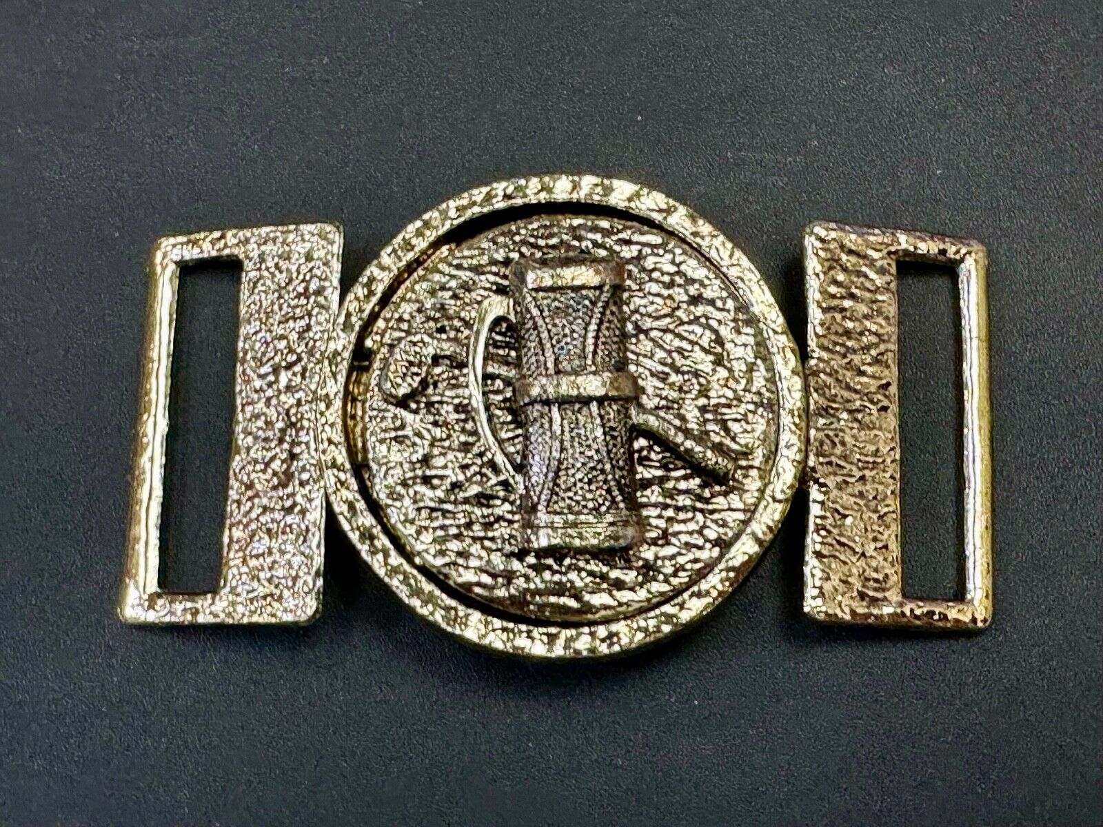 two piece interconnecting gold color belt buckle