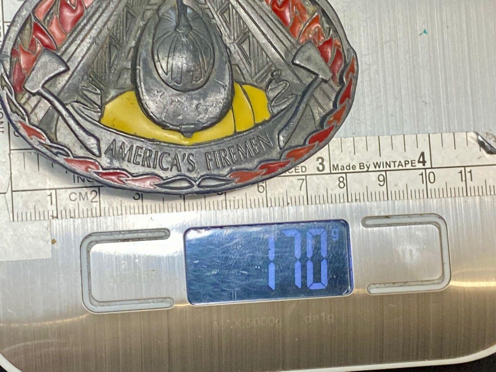 Americas Fireman Fire Department C+J Vintage Commemorative Belt Buckle