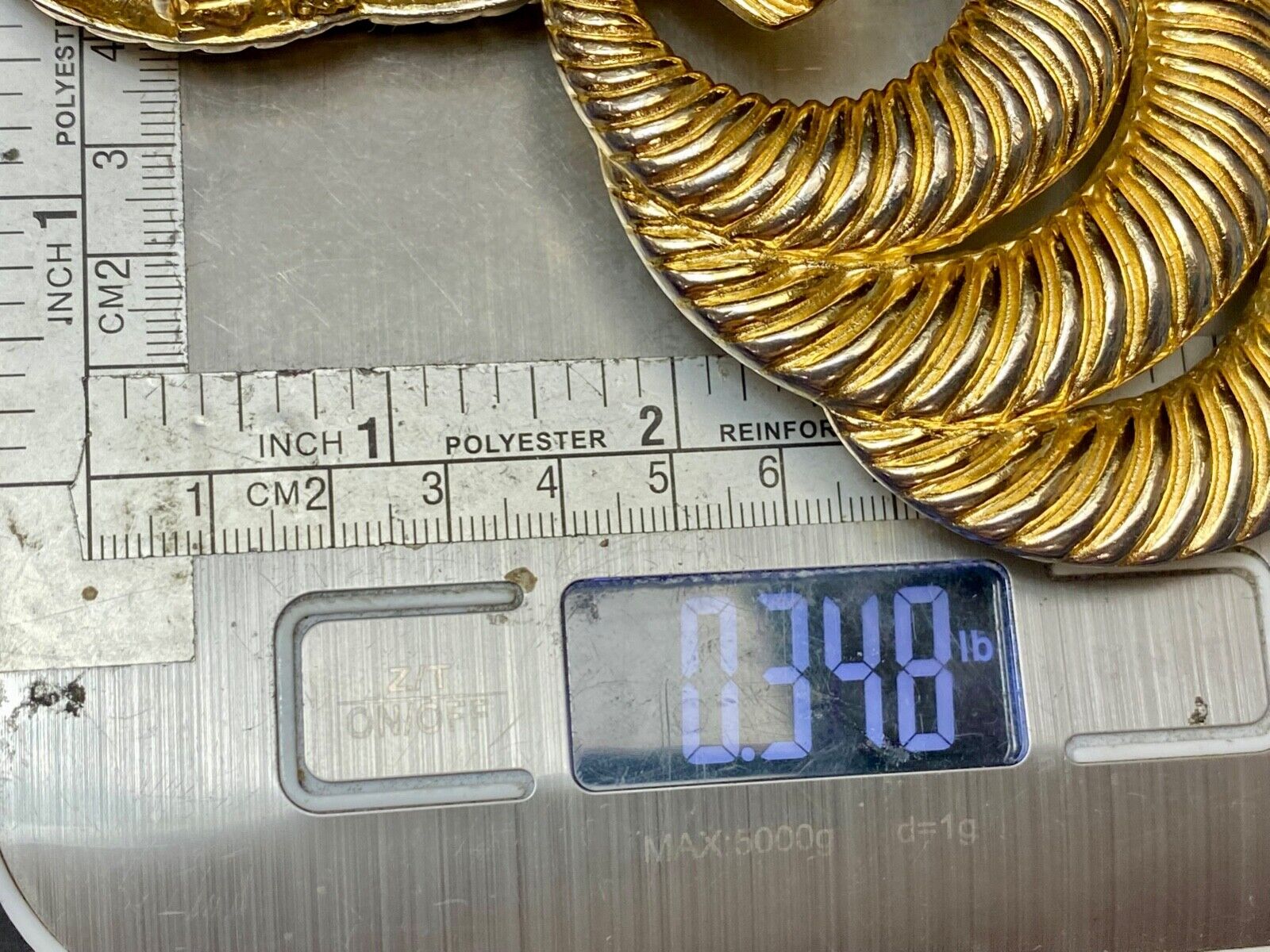 80's Accessocraft NYC Loops - Two piece Interlocking gold color belt buckle