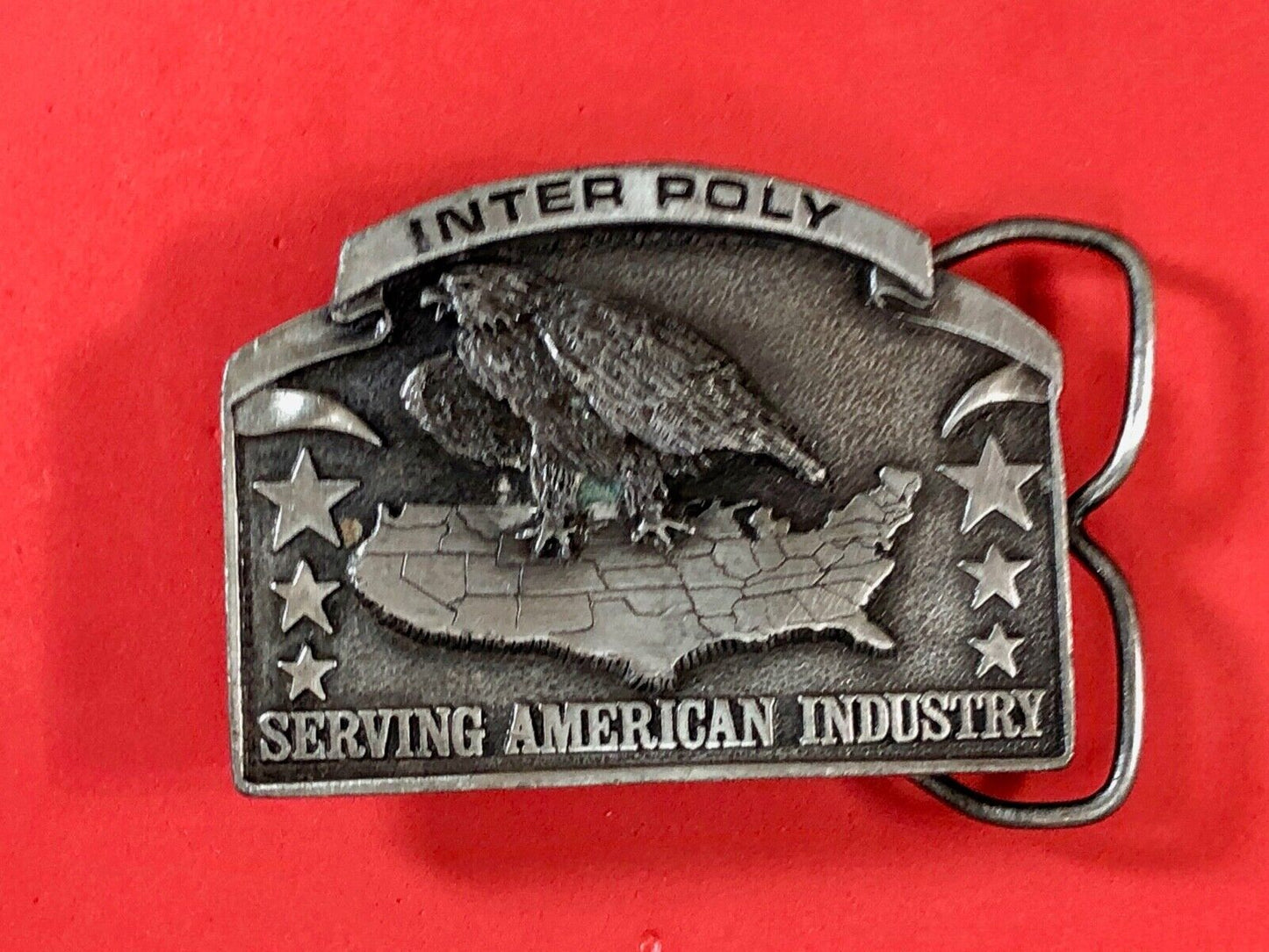Vintage 1981 Bergamot Inter Poly Serving Americas Industry belt buckle 