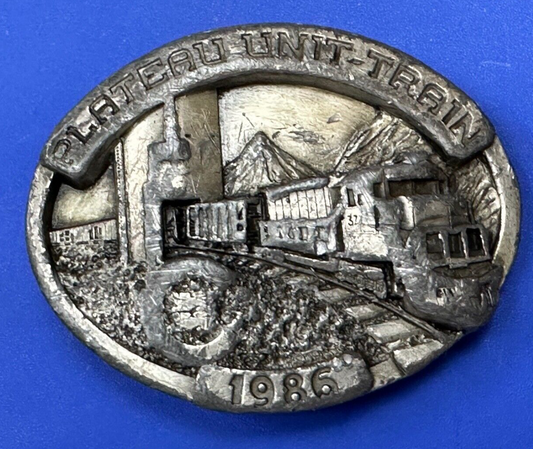 Vintage 1986 RR Plateau Unit Train commemorative pre-loved siskiyou belt buckle
